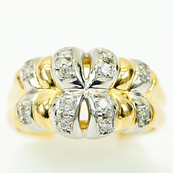 ジュエリーマキ CAMELLIA ダイヤモンド0.22ct リング 13.5号 K18 PT850 