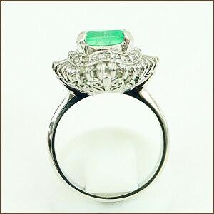 ダイヤモンド×エメラルド リング Pt900 0.80ct 0.45ct