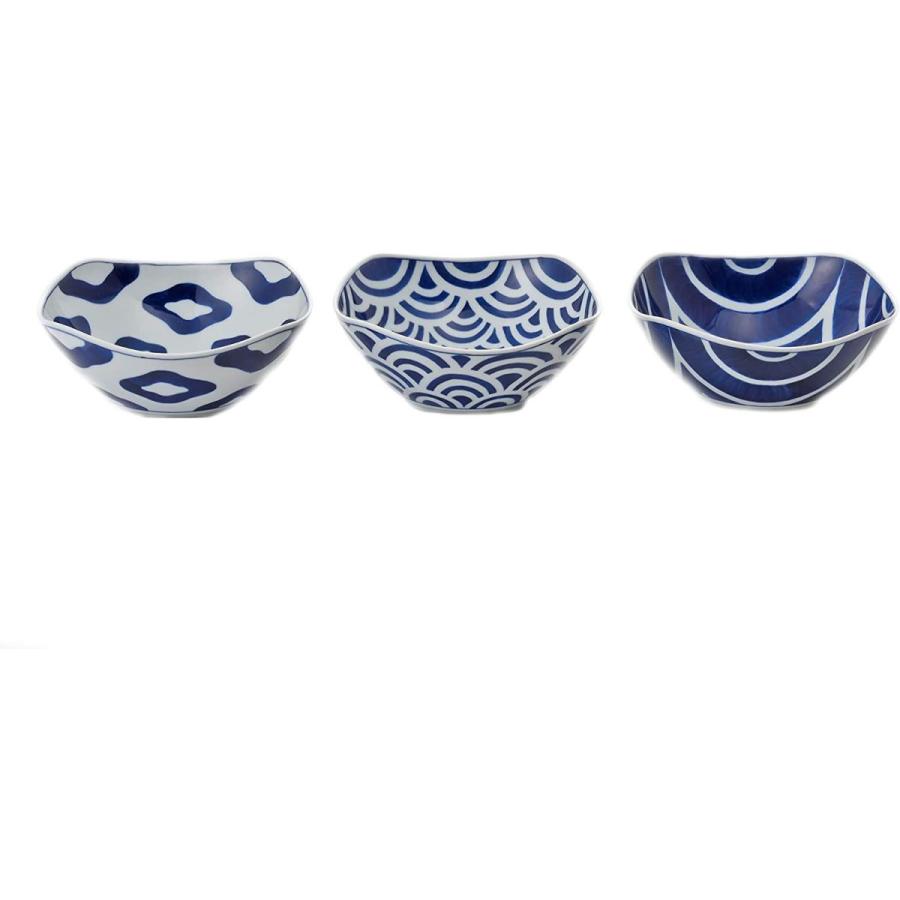 西海陶器(Saikaitoki) 小鉢 ホワイト/藍色 420ml インディゴ 