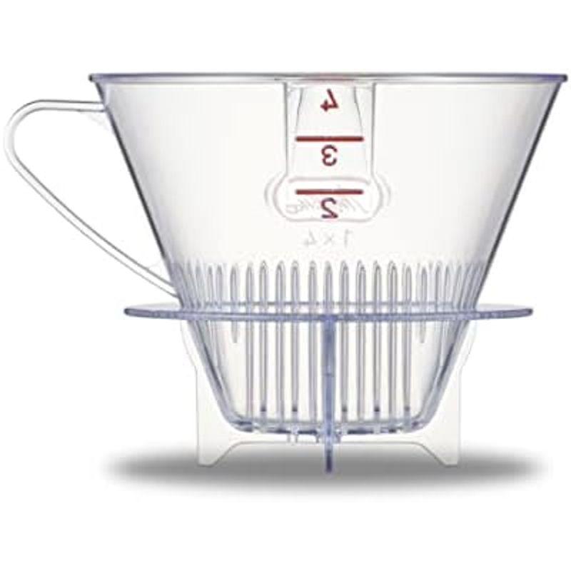 メリタ Melitta コーヒー ドリッパー 2~4杯用 クリアフィルター 1×2 メジャースプーン付き プラスチック製 CF-T 1×2｜hiro-life-shop｜04