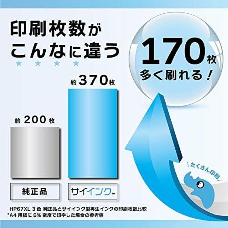 サイインク HP 用 リサイクルインク HP 67XXL / 67XL ブラック+カラー （増量）｜hiro-life-shop｜06