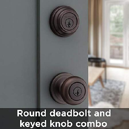 Kwikset 991 Juno Entry Knob and Single Cylinder Deadbolt Combo Pack featuring スマートキー in Venetian Bronze by Kwikset - 1