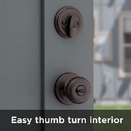 Kwikset 991 Juno Entry Knob and Single Cylinder Deadbolt Combo Pack featuring スマートキー in Venetian Bronze by Kwikset - 3
