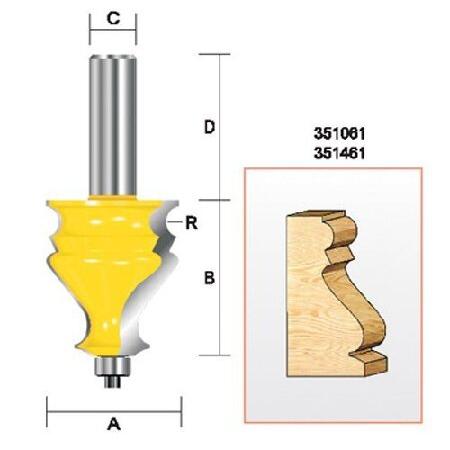 セール超特価 Kempston 351061 Specialty Molding Bit， 1/4-Inch Shank， 7/8-Inch Cutting Diameter， 1-Inch Cutting Length 5/64-Inch Radius by Kempston Corporation