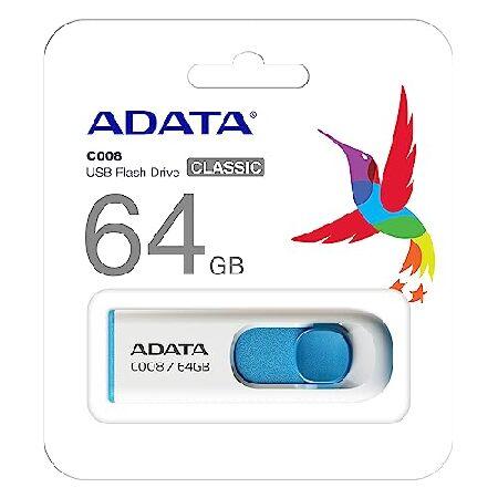 ADATA USBメモリ 64GB USB2.0 スライド式 ホワイト AC008-64G-RWE｜hiro-s-shop｜02