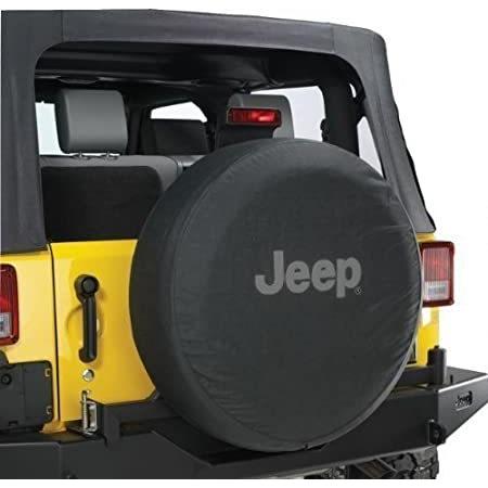 Jeep　Wrangler　Black　W　Tire　Mopar　Cover　Denim　Inch　32-33　Spare　OEM　Logo