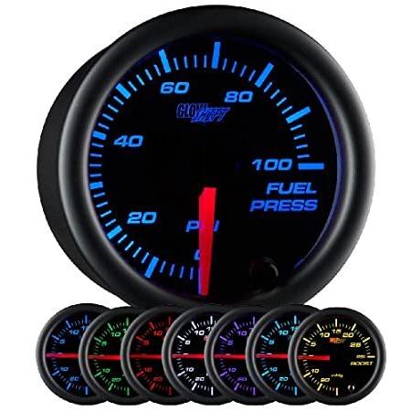 年中無休 世界有名な GlowShift Black 7 Color 100 PSI Fuel Pressure Gauge Kit - Includes Electron tripdzire.com tripdzire.com