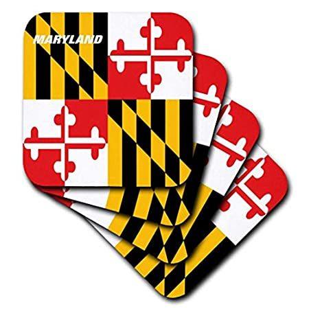 魅力の (set-of-4-Soft) - 3dRose cst_45066_1 State Flag of Maryland Soft コースター, Set コースター
