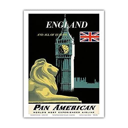 ファッションの イングランドとヨーロッパのすべて パンアメリカン航空 ビッグベン イギリス国旗 ビンテージな航空会社のポスター によって作成された A ア 日本画 Nfthorizon Io