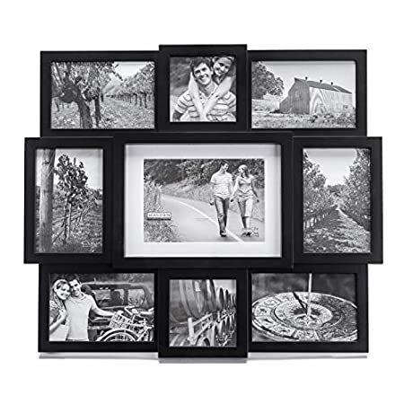 買取り実績  Malden Array Black Plastic 9-Opening Puzzle Collage Picture Frame by Malden 写真立て、フォトフレーム