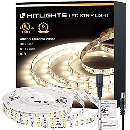 HitLights LED Strip Lights Neutral White, 10ft UL-Listed Premium Standard D