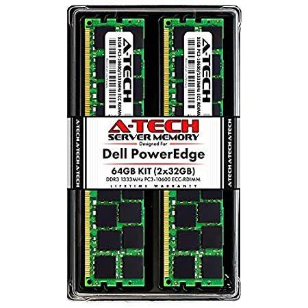 A-Tech 64GB (2x32GB) RAM 適合機種: Dell PowerEdge R320， R420， R420XR， R520， R62
