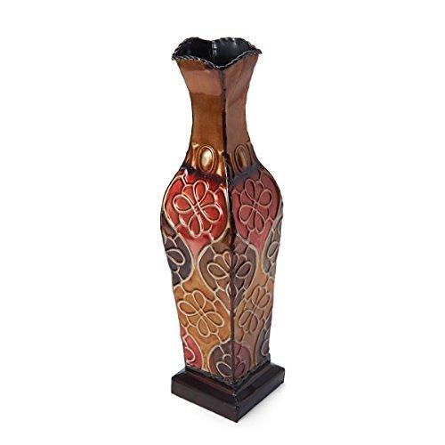 Elements Harlequin Embossed メタル Vase-Table Centerpiece Home D& 