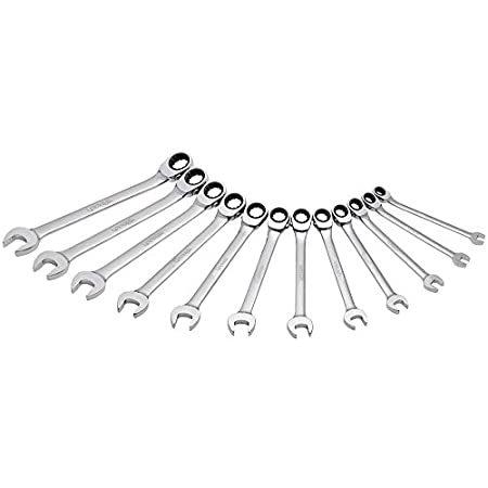 URREA Ratcheting Combination Wrench Set - 12-Piece (8mm-19mm) Reversible Sp コンビネーションレンチ