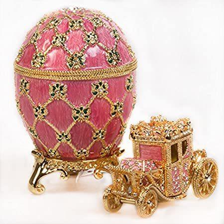 海外ブランド 海外限定 おしゃれ ジュエリーボックス 並行輸入 Fabergeスタイルイースターエッグジュエリーリングホルダーボックス Carriage 整理用品 小物入れ Fgvmais Com