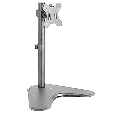 VIVO シングルモニタースタンド - 自立式VESAスチールマウントベースライザー 1332インチのスクリーンに対応 高さ調整可能 チルト/回転/回