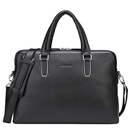 最も優遇の Briefcase レザー Banuce for Work Laptop Inch 14 Bag ビジネス Executive ブラック Women ビジネスバッグ