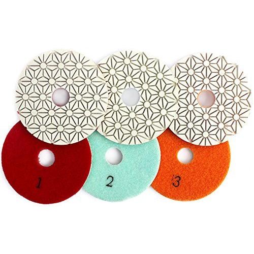 通常価格 4 Inch Wet 3 Step Diamond Polishing Pad Abrasive Disc for Granit 大理石 Concre