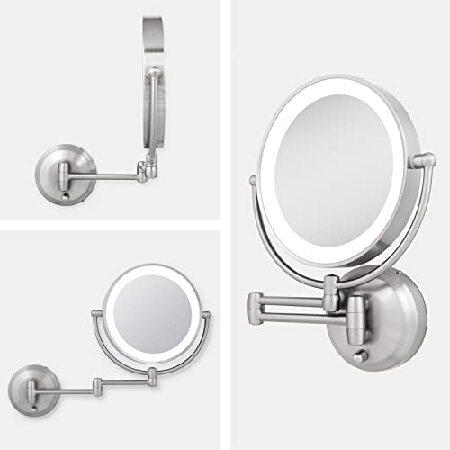 【国内廃番】 Zadro 11 LED 壁掛け メイクアップミラー 5X/1X Shaving Mirror コードレス or Battery Operated Vanity Mirrors for Wall (Large | 5X/1X | 11 x 14.5， Sati