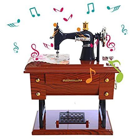 超美品 Aimik ソーイングオルゴール ヴィンテージオルゴール ミニ縫製機械スタイル 機械式誕生日ギフトテーブル装飾 オルゴール