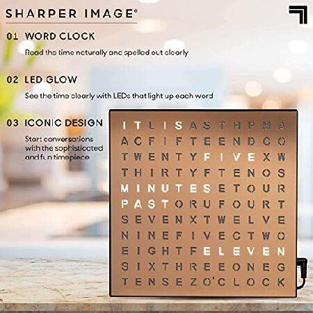 SHARPER IMAGE(R) LED Light-Up Word Clock, 7.75" Modern Design, Electronic Accent Wall or Desk Clock, USB Cord ＆ Power Adapter, Unique Contemporary Ho｜hiro-s-shop｜04