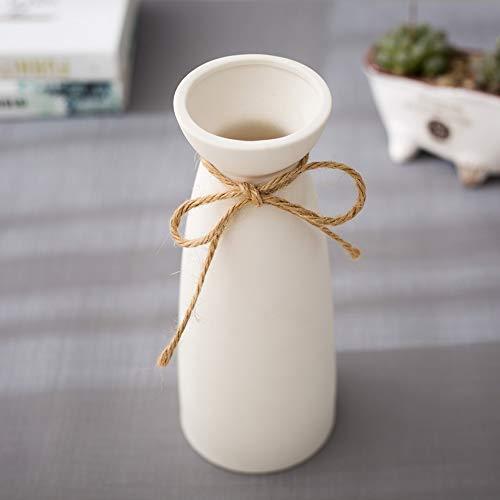 WEIDILIDU ホワイトセラミック花瓶 モダンホーム装飾 磁器花瓶 マットデザイン (weidilidu-735 ホワイト)