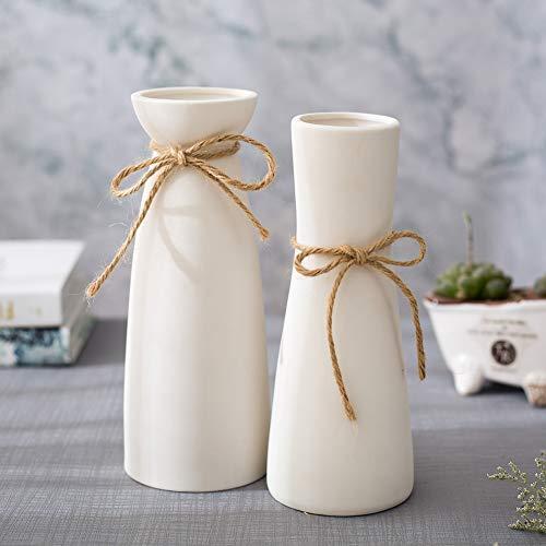 WEIDILIDU ホワイトセラミック花瓶 モダンホーム装飾 磁器花瓶 マットデザイン (weidilidu-735 ホワイト)