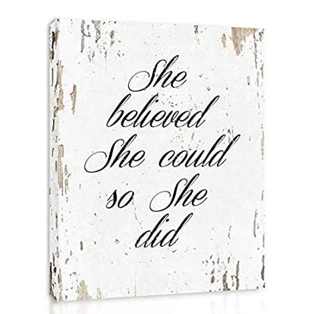 【SALE／10%OFF She Believed She Could So She Did - フレーム入り - 引用句 モチベーションアップ ウォールアート キャンバスプリ 日本画