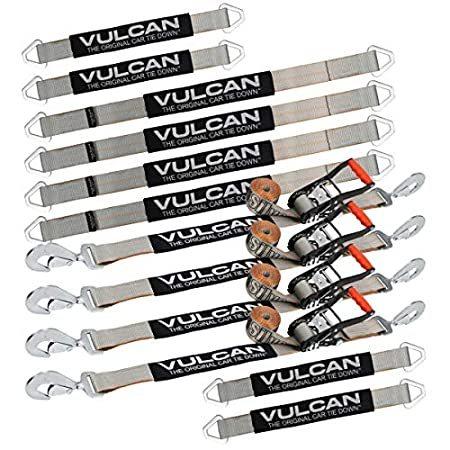 VULCAN シルバーシリーズ 車軸ストラップ タイダウンキット スナップフック ラチェットストラップ