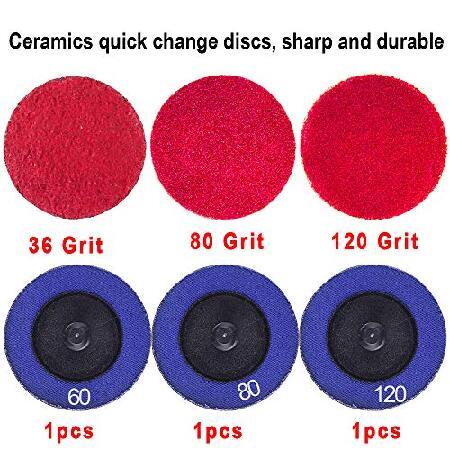 日本正規代理店品 103 Pcs Sanding Discs Set 2 Inches Quick Change Disc with 1/4 inch Tray Holder for Die Grinder Surface Prep Strip Grind Polish Finish Burr Rust Paint
