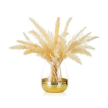 花瓶 ガラス 装飾用 金色のハニカム装飾 結婚式 ホームデコレーション オフィス 2# ゴールド