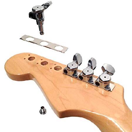 激安アウトレット! Hipshot Guitar Tuner Upgrade Kit (6 Inline Headstocks) Grip Lock Open Chrome Bass Side Non Staggered Bundle with a Lumintrail Polishing Cloth