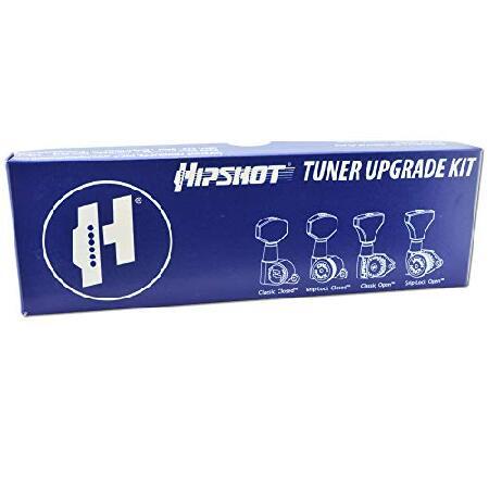 激安アウトレット! Hipshot Guitar Tuner Upgrade Kit (6 Inline Headstocks) Grip Lock Open Chrome Bass Side Non Staggered Bundle with a Lumintrail Polishing Cloth