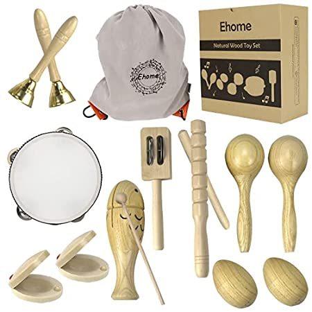 【SALE／10%OFF Ehome Toddler Musical Instruments, Natural Wood Percussion Instruments Toy 知育玩具