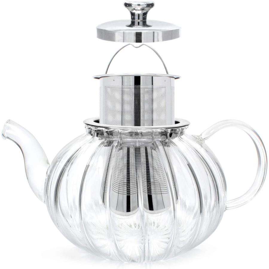 【並行輸入品】Teabloom ティーポット Vienna ガラス プレミアムホウケイ酸ガラス 取り外し可能なステンレスインフューザー付き コンロと電子レンジ_2