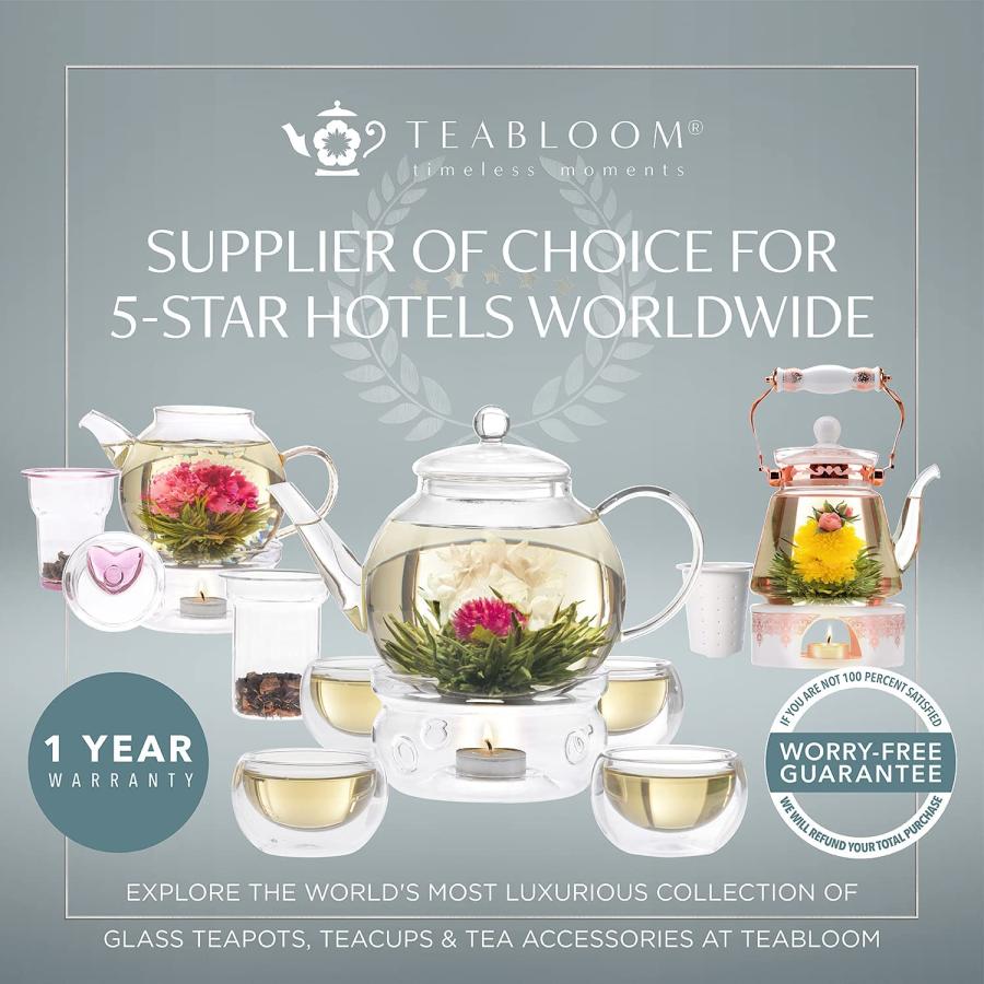 【並行輸入品】Teabloom ティーポット Vienna ガラス プレミアムホウケイ酸ガラス 取り外し可能なステンレスインフューザー付き コンロと電子レンジ_4