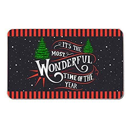 65%OFF【送料無料】 of Time Wonderful Most The It's The 屋 屋内 ホリデー 冬 クリスマス 30インチ x 18 ドアマット Year 屋外用ドアマット