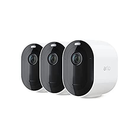 スポットライトカメラ Arlo Pro 4 3パック ワイヤレスセキュリティ 2Kビデオ&ampHDR カラーナイトビジョン 2ウェイオーディオ