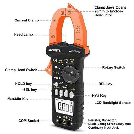 ANNMETERクランプメーター、デジタルマルチメーターNCV TRMS 6000