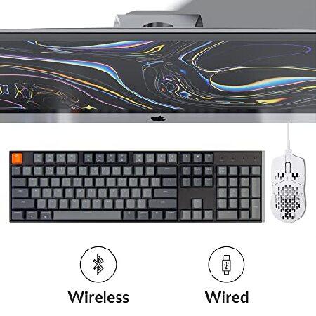 日本国内純正品 Keychron K10 Full Size 104 Keys Bluetooth ワイヤレス/USB Wired メカニカル ゲーミングキーボード for Mac with Gateron G Pro Brown スイッチ/Multitasking/