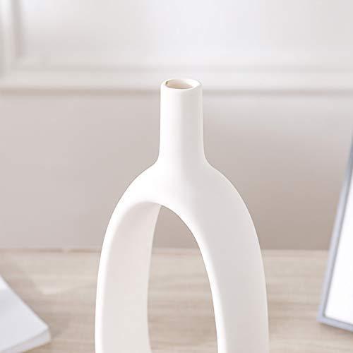 WEIDILIDU ホワイトセラミック花瓶 モダンホーム装飾 磁器花瓶