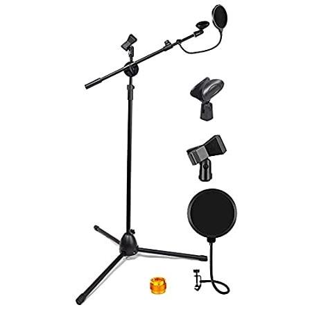 安い割引 Microphone Stand, Fi Pop with Stand Boom 三脚 Mic 調整可能 Height(3468in) tenlamp マイクスタンド