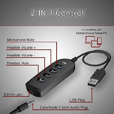 Cyber Acoustics ステレオヘッドセット (AC-5812) USBまたは3.5mm接続 USBコントロールモジュール 調節可能なマイクブーム PC Mac 教室または自宅用｜hiro-s-shop｜02