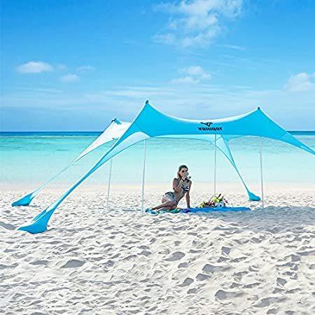 Vamqor ビーチ Canopy ポータブル Shade Tent UPF Plus 50%OFF Protection，アウトドア 50 UV 【SALE／37%OFF】