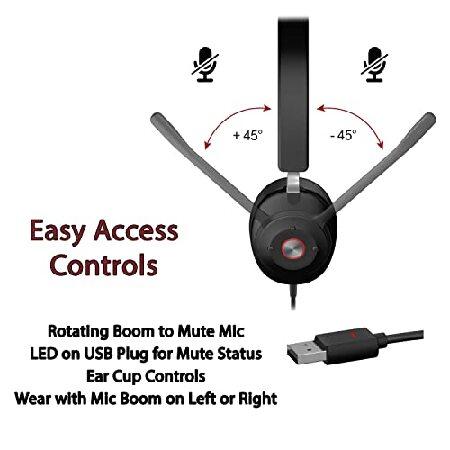 Cyber Acoustics CA Essential USBヘッドセット (HS-2000) - 通話＆音楽用のプロフェッショナルヘッドセット 一日中快適 イヤーカップコントロール UCプラットフ｜hiro-s-shop｜05