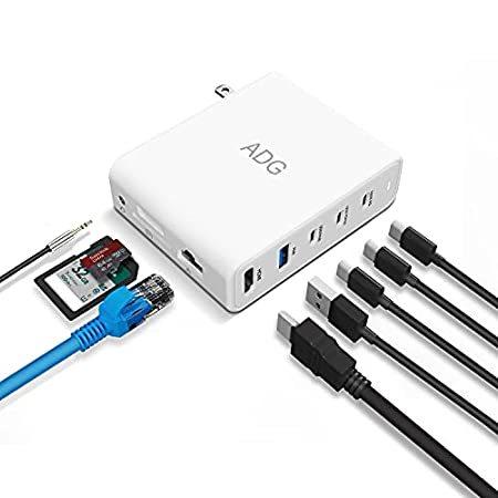 ADG 9-in-1 100W GaN Charger USB-C Station, QC 3.0 PD USB-C Hub, Des :B096VZP23B:海外輸入専門のHiroshop - 通販 - Yahoo!ショッピング