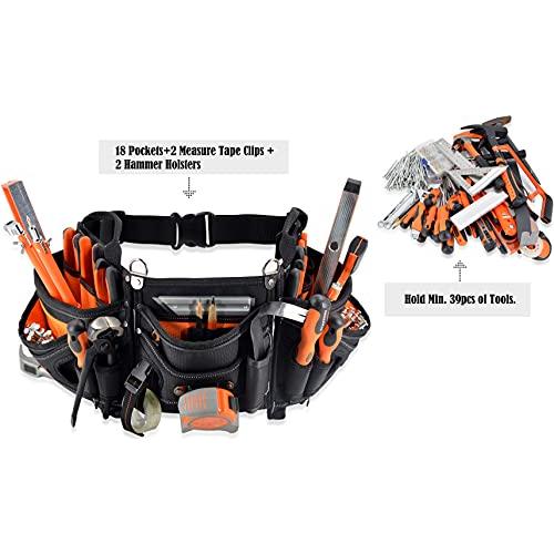ツールポーチ 腰 18pockets Carpenter tool belt, カーペンターツールベルト, 工事用 HVACツールベルト