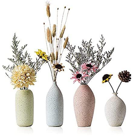 【使い勝手の良い】 Sziqiqi セラミック Modern Decor Home for Vases Decorative Small Flowers for Vase 花瓶、花器