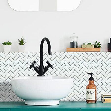 独特な 【送料無料】 Funlife 10-Sheet 3D 剥がせる 張り替え Backsplash， Self-Adhesive Mosaic Subway Tile Wall Panels Sticker for Kitchen Bathroom， 14.65x5.12 Classic Whit