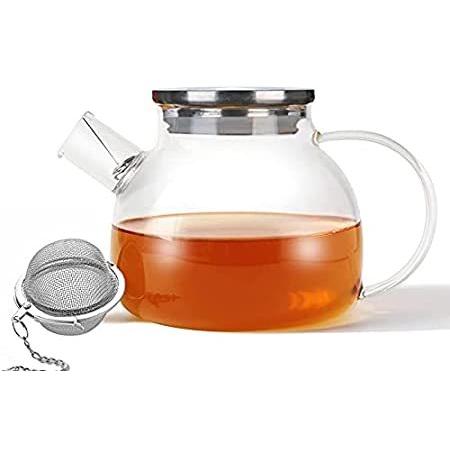 【在庫一掃】 Teapot Safe Stovetop with Carafe Pitcher Water Glass with Infuser Ball Tea ティーポット
